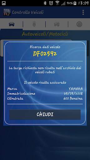 Controllo Veicoli Free screenshot 3