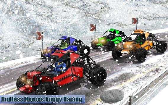 Superhero Buggy Car: Winter Sports Risky Road Race screenshot 5
