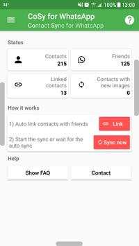 CoSy Contact Sync for WhatsApp (ROOT) screenshot 1