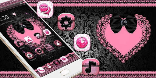 Pink Heart Lace Theme screenshot 4