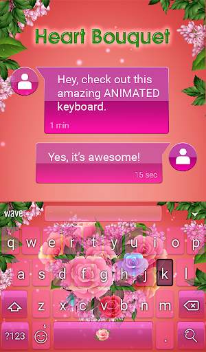 Bouquet Animated Keyboard   Live Wallpaper screenshot 3