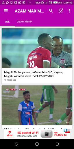 SPORTS 2 LIVE ONA MPIRA HAPA & AZAM TV TANZANIA. screenshot 1