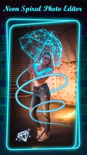 Neon Spiral Photo Editor - Light Neon Crown Camera screenshot 5