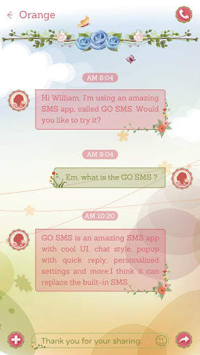 GO SMS PRO ROSE STYLE THEME screenshot 3