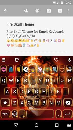 Fire Skull EmojiKeybaord Theme screenshot 2
