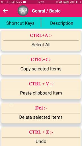 Computer Shortcut Keys (300 Keyboard ShortcutKeys) screenshot 2