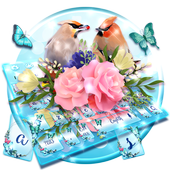 Nettes Liebes-Vogel-Tastatur-Thema icon
