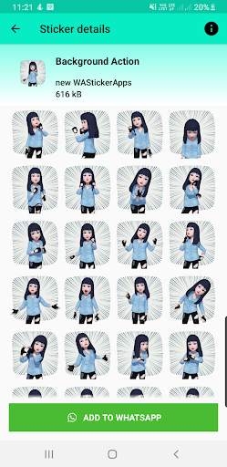 moving stickers for whatsapp - Denim Girls Sticker screenshot 2