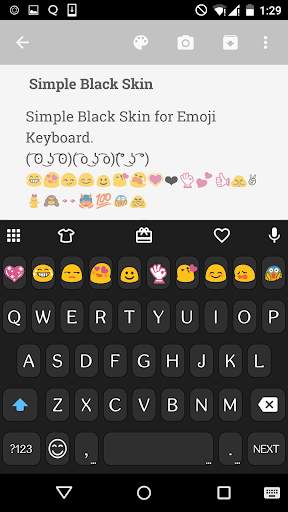 Simple Black Emoji keyboard screenshot 1