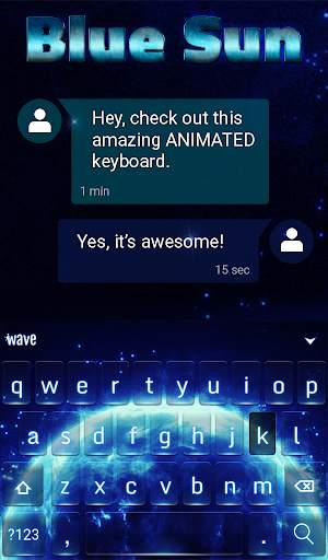 Blue Sun Animated Keyboard + Live Wallpaper screenshot 3