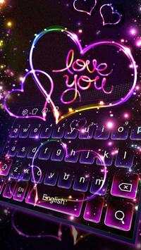 Neon Love Heart Keyboard screenshot 1