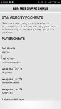 GTA Vice City Cheats screenshot 2
