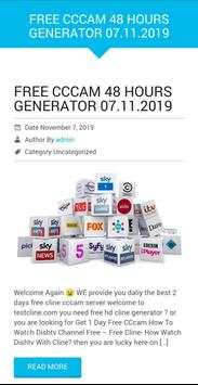 Free CCcam Server 48 Hours Generator 2 تصوير الشاشة