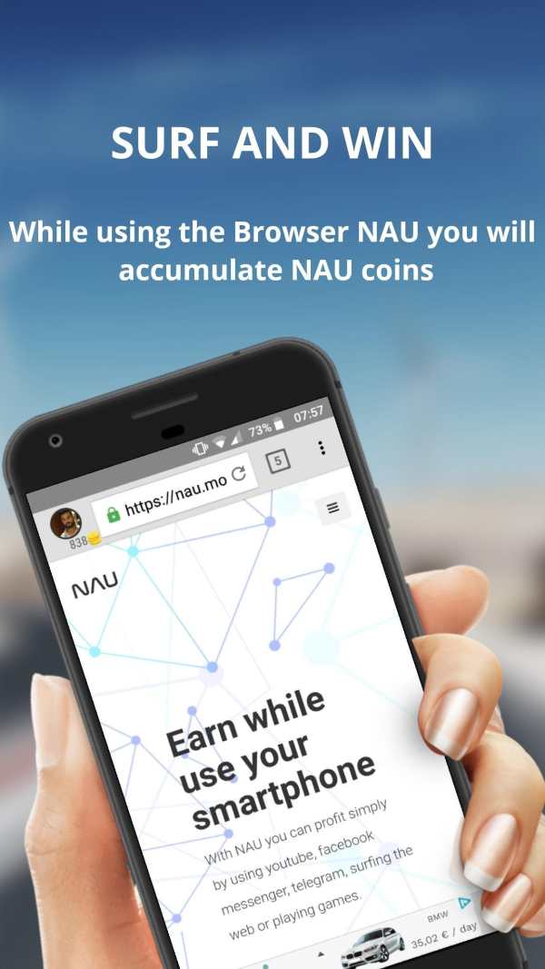 Browser NAU: Earn money by surfing online the web. screenshot 2