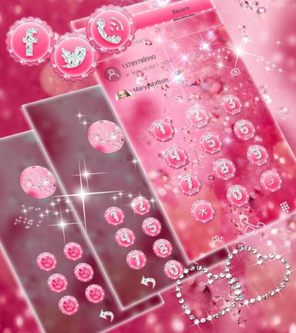 Pink Diamond Theme Wallpaper Glitter screenshot 3