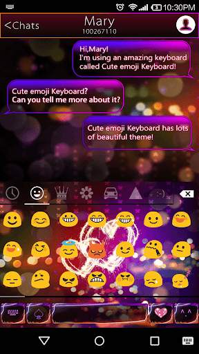 Fire Heart Emoji Keyboard Skin screenshot 2