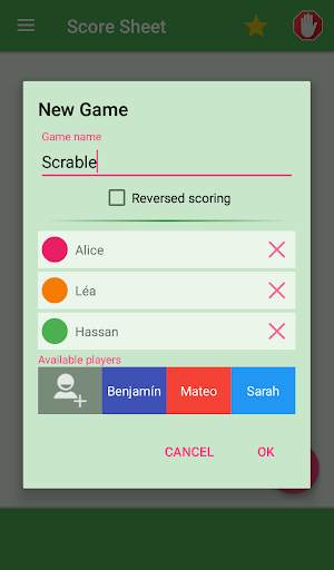 Score sheet 1 تصوير الشاشة