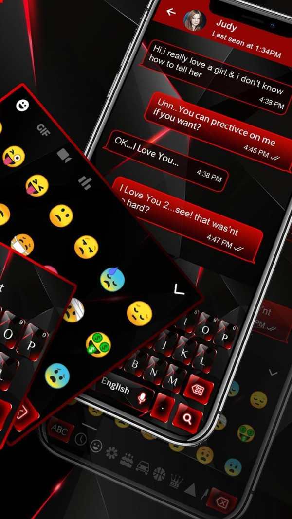 Red Black Glass Keyboard screenshot 3