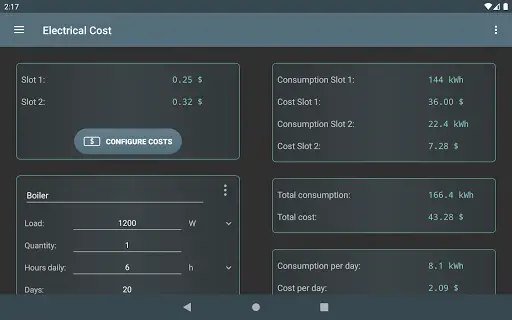 Electrical Cost screenshot 5