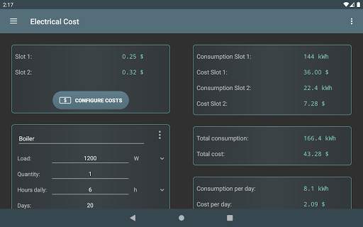 Electrical Cost screenshot 5