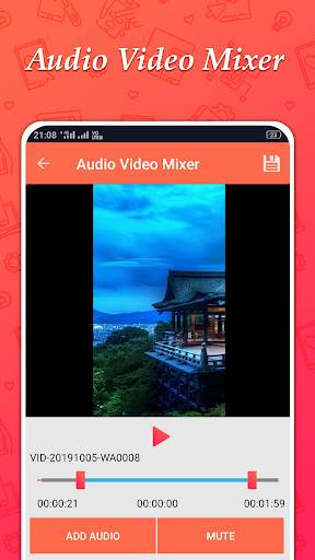 Add Audio to Video : Audio Video Mixer Mp3 Cutter screenshot 4