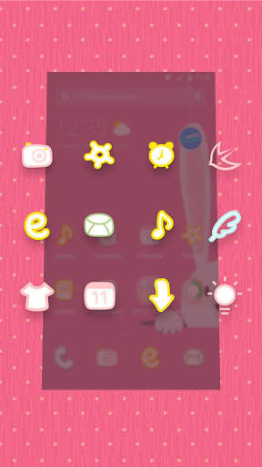Kawaii Rabbit APUS Launcher theme for free screenshot 3