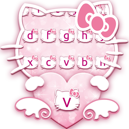 😍Pink Kawaii Kitty Keyboard Theme icon