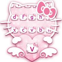 😍Pink Kawaii Kitty Keyboard Theme icon