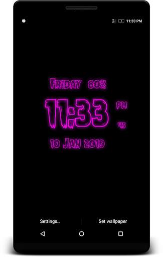 Tattoo Digital Clock Live Wallpaper screenshot 4