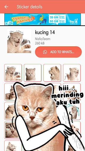 Kucing Lucu Stiker - WAStickerApps screenshot 7