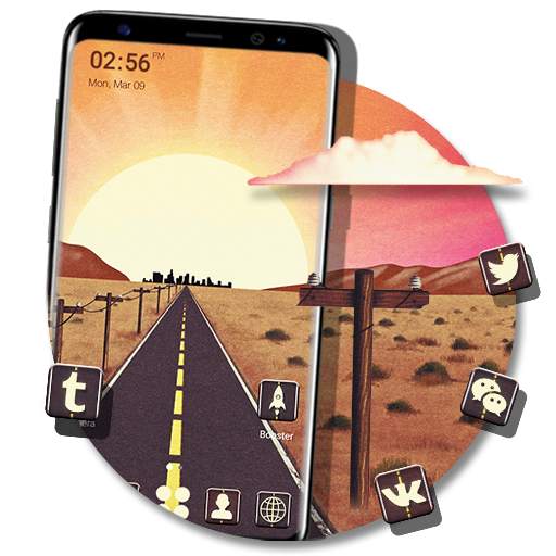 Desert Sunrise Road Launcher Theme 1.0.3