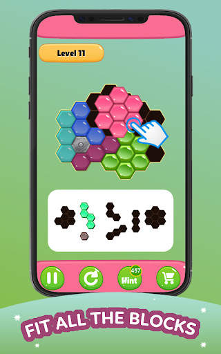 Hexa jigsaw puzzle: Hero Block screenshot 1