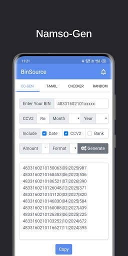 TheBinSource - Namso-Gen, Bin Checker, Temp Mail screenshot 2