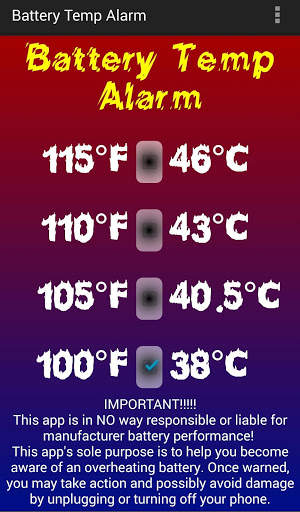 Battery Temp Alarm screenshot 1