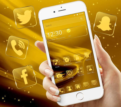 Shiny Gold Launcher Theme screenshot 1