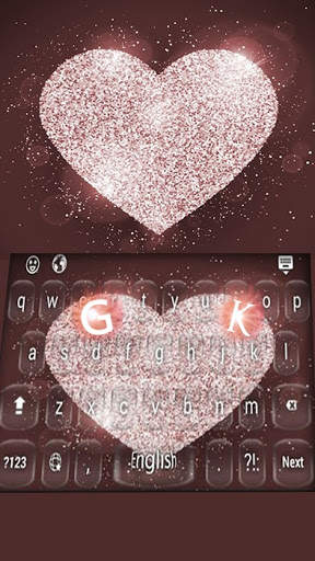 Heart Glitter Sparkling keyboard screenshot 2