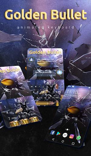 Gold Bullet Animated Keyboard  स्क्रीनशॉट 1