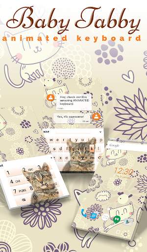 Baby Tabby Animated Keyboard   Live Wallpaper screenshot 1