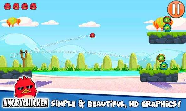 Angry Chicken Knock Down - Hungry Birds Slingshot स्क्रीनशॉट 6