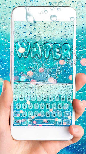 Blue Glass Water Keyboard Theme screenshot 4