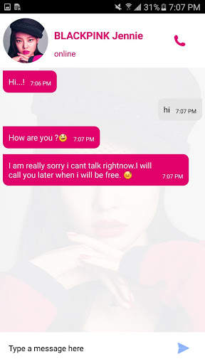 Jennie Black Pink Messenger - Prank Chat App screenshot 4