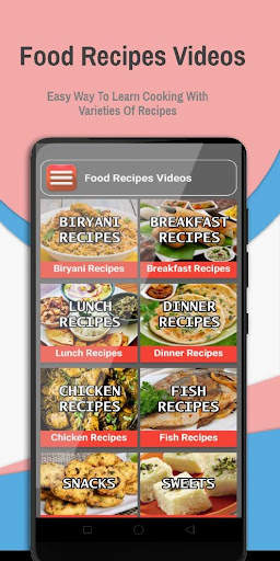 Food Recipes Videos App - 2020 Step by Step screenshot 1