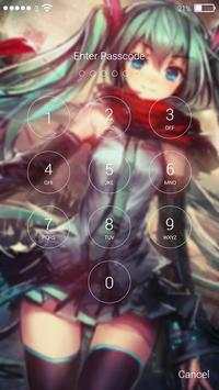 Miku Anime Vocal Lock Screen 5 تصوير الشاشة