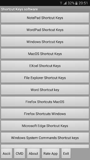 Software Shortcut Keys Best of Best screenshot 1