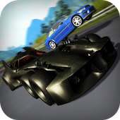 Racing on Batmobile 3D logo