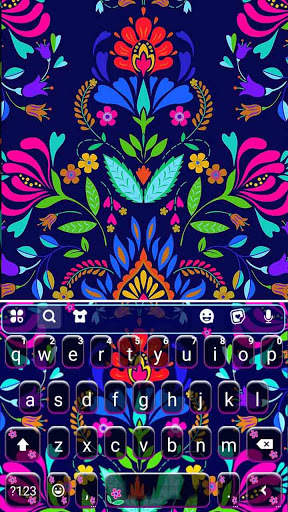 Blue Mexican Flowers Keyboard  screenshot 5
