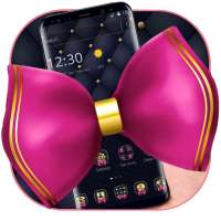 Black Leather Pink Bowknot Theme on 9Apps