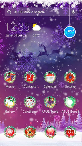 Purple Dream Christmas- APUS Launcher Free Theme screenshot 5