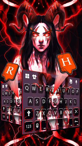 Evil Demon Girl Keyboard Theme screenshot 2