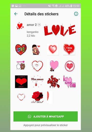 Figurinhas animados de Amor -para Whatsapp screenshot 6